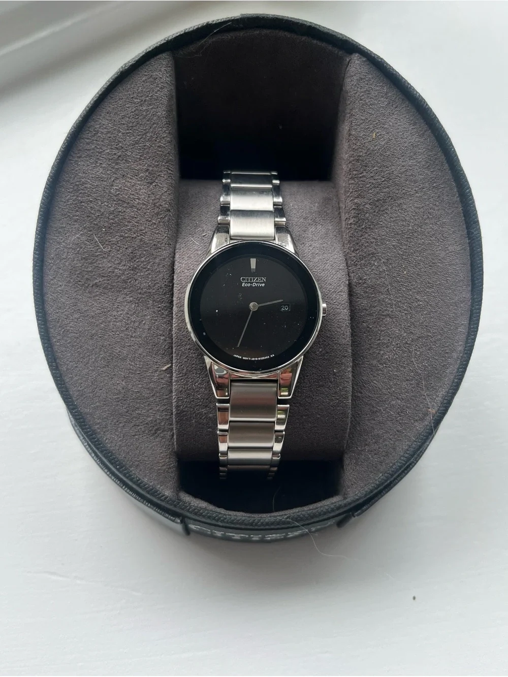 NEW Citizen AU1060-51E Eco-Drive Axiom Watch Stainless, Faceless Black Dial woma
